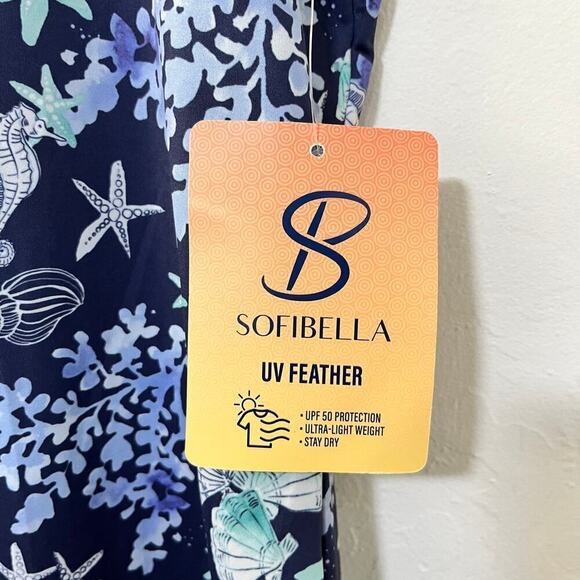 Sofibella UV Featherweight 1/4 Zip Golf Polo Top Size M Blue Sea Shell NEW - Picture 7 of 9